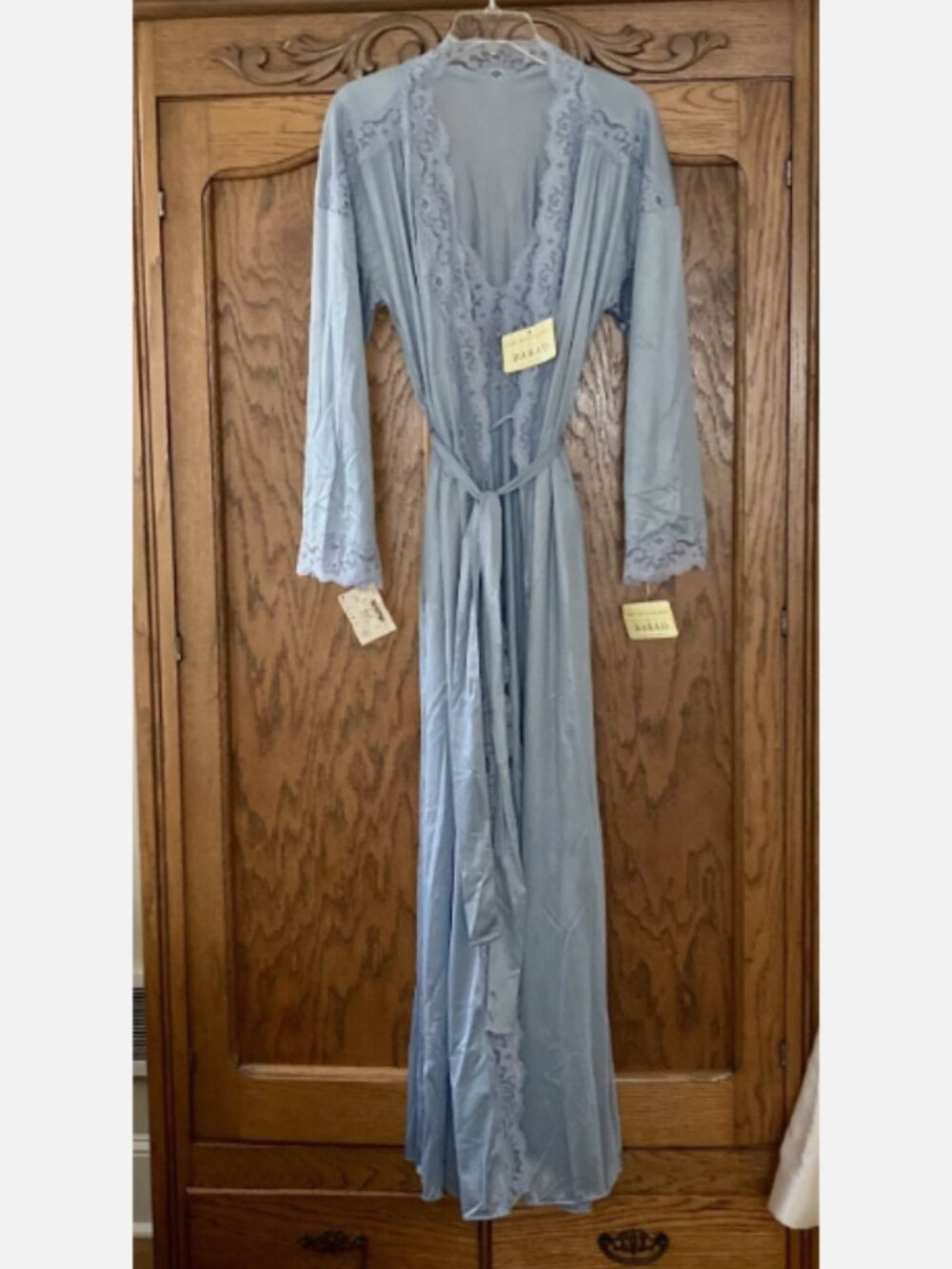 NWT Vintage Tom Bezduda for BARAD & Co. Blue Nightgown and Robe Set M USA